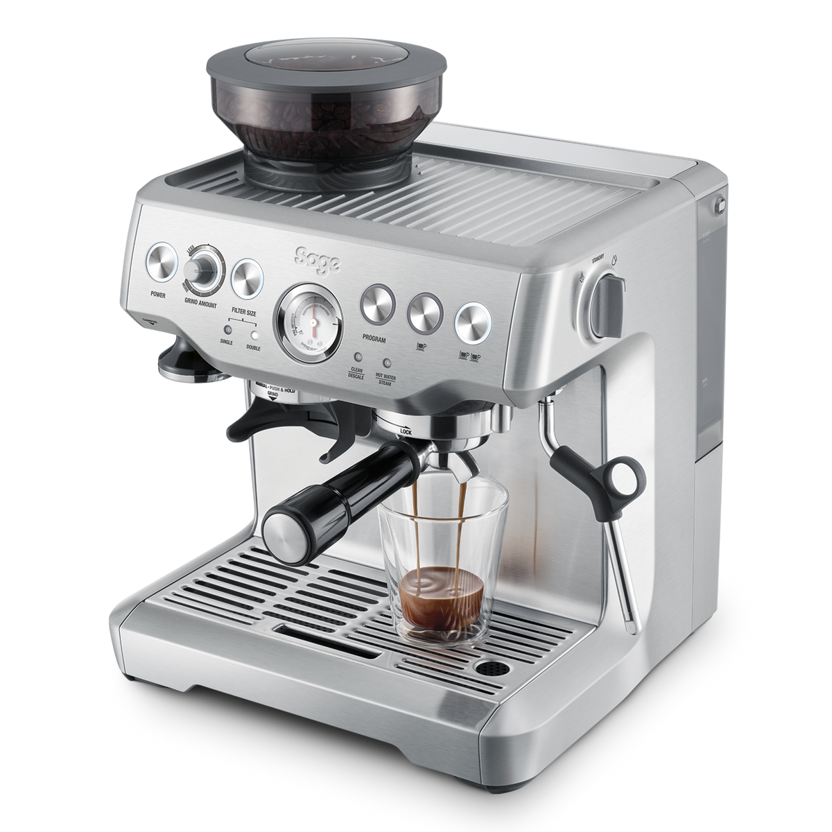 Sage espresso machine on a white background